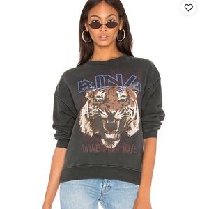 Anine Bing Tiger Sweatshirt in black size large.